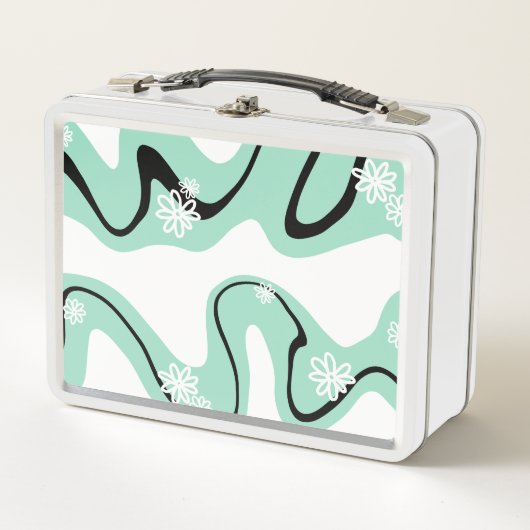 Daisy Groove in Mint Groen, Zwart en Wit (Voorkant)