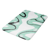 Daisy Groove in Mint Groen, Zwart en Wit Badmat (Gekanteld)