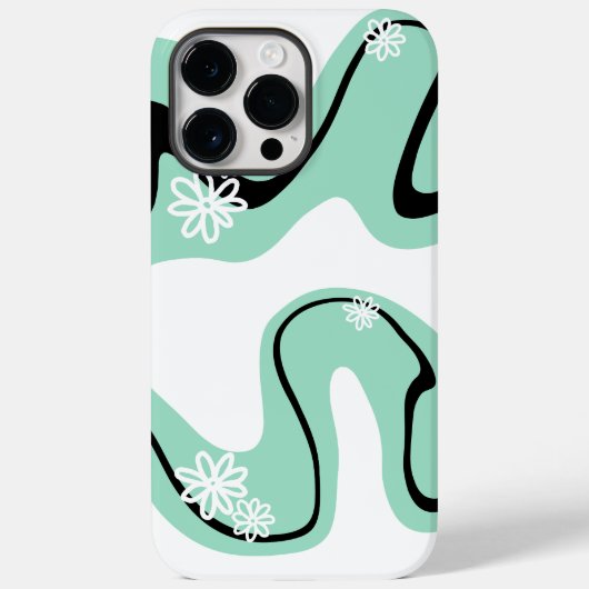 Daisy Groove in Mint Groen, Zwart en Wit Case-Mate iPhone Case (Achterkant)
