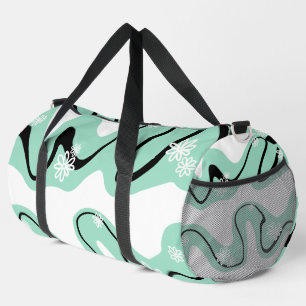 Daisy Groove in Mint Groen, Zwart en Wit Plunjezak