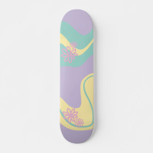 Daisy Groove Pastel Roze, Geel, Paarse & Groen Skateboard