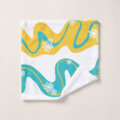 Daisy Groove - Turquoise et jaune (Gant de toilette)