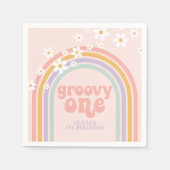 Daisy Groovy One pastaelregenboog, eerste verjaard Servet (Voorkant)