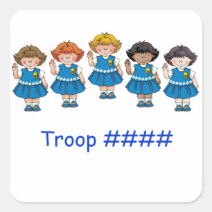 Daisy Group Vierkante Sticker