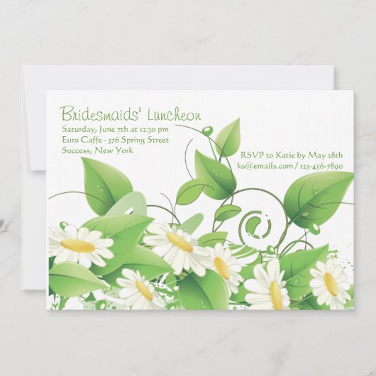 Daisy Grunge Invitation Kaart (Voorkant)