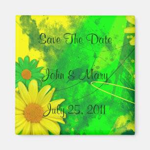 Daisy Grunge Save the Date Magnet Magneet