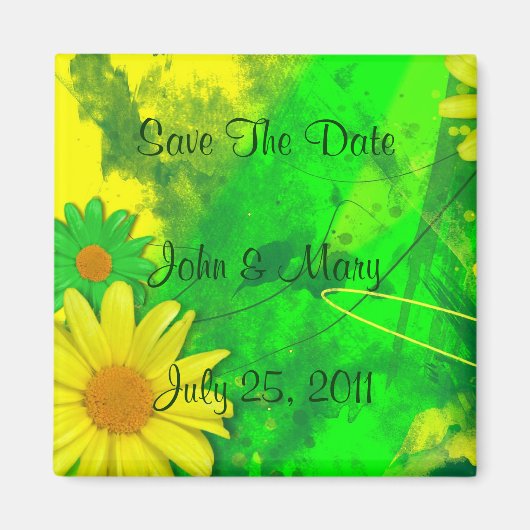 Daisy Grunge Save the Date Magnet Magneet (Voorkant)