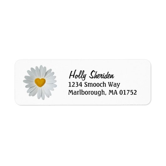 Daisy Heart Adresetiketten Etiket (Voorkant)