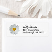 Daisy Heart Étiquettes de adresse (En situation)