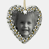 Daisy Heart Foto Aangepaste toetsenbord toevoegen  Keramisch Ornament (Rechts)