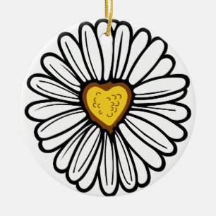 DAISY HEART KERAMISCH ORNAMENT