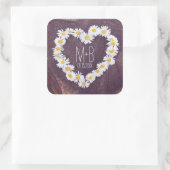 Daisy Heart Rustic Custom Wedding Favor Stickers (Tas)