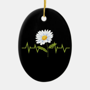 Daisy Heartbeat Keramisch Ornament
