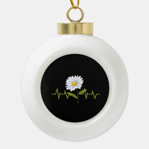 Daisy Heartbeat Keramische Bal Ornament