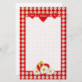  Daisy Hearts Stationery Briefpapier (Voorkant / Achterkant)