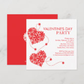 Daisy Hearts Valentijns Day feestelijke uitnodigin Kaart (Voorkant / Achterkant)