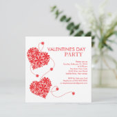 Daisy Hearts Valentijns Day feestelijke uitnodigin Kaart (Staand voorkant)