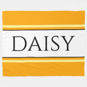 DAISY Heldere  Gouden Geel Witte Strepen Fleece Deken