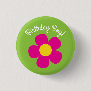 Daisy Hippie Flowers Cute Kids Birthday Ronde Button 3,2 Cm