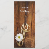 Daisy Horse Bit Country Western Wedding Programme Programma (Voorkant)