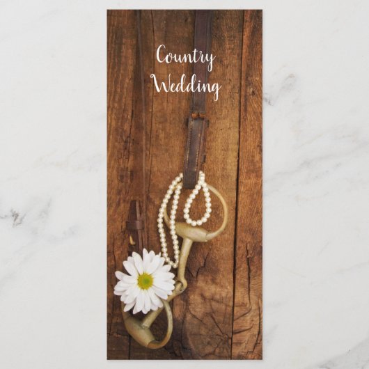 Daisy Horse Bit Country Western Wedding Programme Programma (Voorkant)