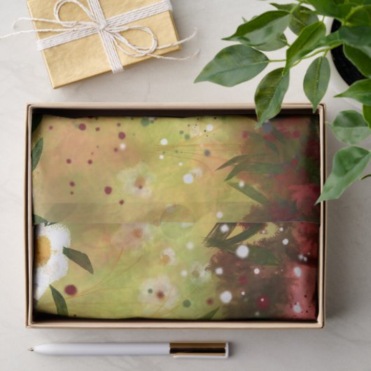 Daisy Horse Rood Wit Groen Bloemen Decoupage Tissuepapier (Geschenk)