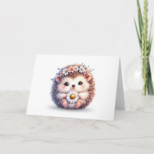 Daisy Hug – Hedgehog Wenskaart (Blank Inside)