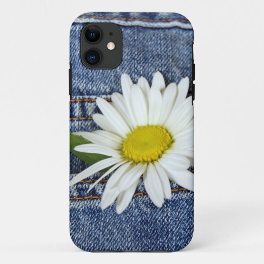 Daisy in blauw Jean Pocket Case-Mate iPhone Case (Achterkant)