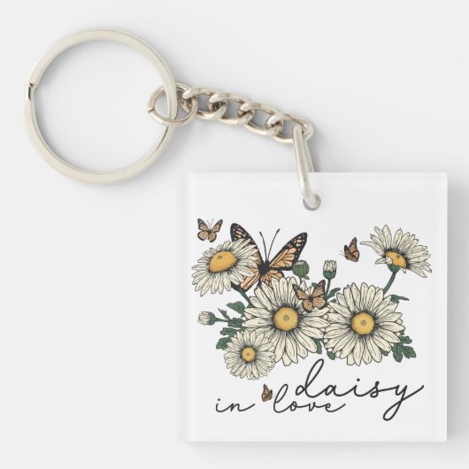 Daisy in Love Wildflower Sleutelhanger (voorkant)