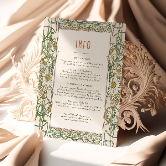 Daisy Insert INFO-gegevens  Classic Mucha Kaart