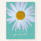 Daisy Journal Green White Script Carnet spiral (Devant)
