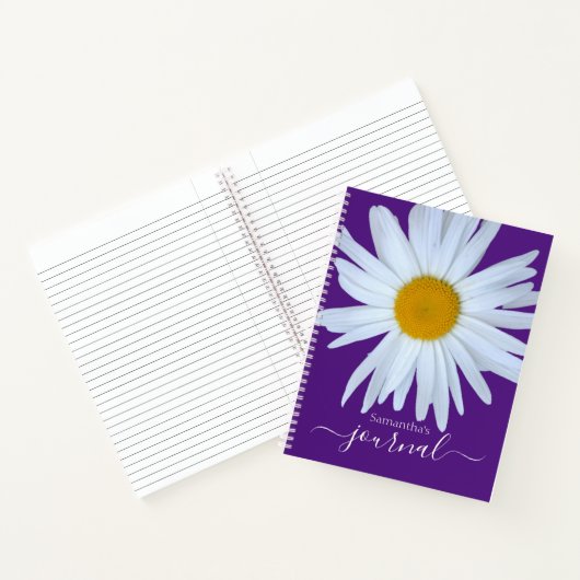 Daisy Journal Purple White Script Carnet spiral (Intérieur)