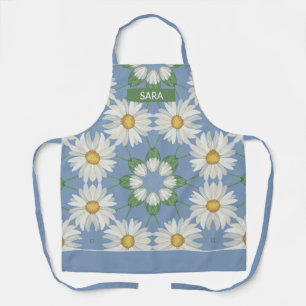 Daisy Kaleidoscoop Patroon op Sky Blue Achtergrond Schort