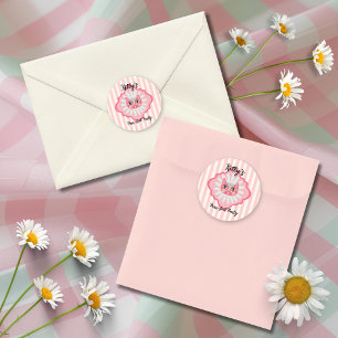 Daisy Kat Face Spint-fect Verjaardagsfeest Ronde Sticker