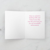 Daisy Koe Birthday Girl Pink Kaart (Binnen)