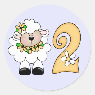 Daisy Lamb 2e verjaardag Classic Round Sticker