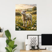 Daisy Lamb Spring Pasture Poster (Thuiskantoor)