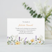 Daisy Lavender botanische begrafenis bedankt (Staand voorkant)