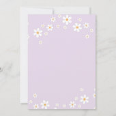 Daisy Lavender Retro Baby shower Invitation Kaart (Achterkant)