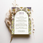 Daisy Lavender Wedding Insert INFO Art Nouveau Kaart