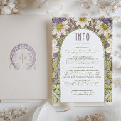 Daisy Lavender Wedding Insert INFO Art Nouveau Kaart