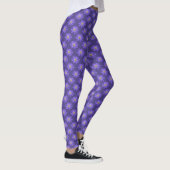 Daisy Leggings Blue Paars Daisy Flowers Leggings (Rechts)