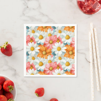 Daisy lente bloemen verjaardagsfeestje Napkins Servet