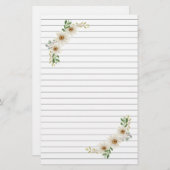 Daisy Lined Stationery Briefpapier (Voorkant / Achterkant)