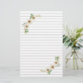 Daisy Lined Stationery Briefpapier (Staand voorkant)