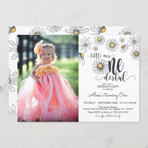 Daisy Little Miss ONEderful Invitation avec photo