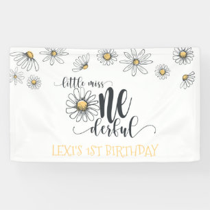 Daisy Little Miss ONEderful Party Banner - White