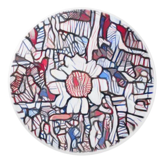 Daisy love keramische knop (Voorkant)