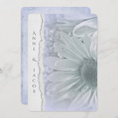 daisy macro in paarse tint met verscheurde papiere kaart (Voorkant / Achterkant)