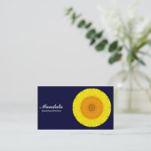 Daisy Mandala - Dark Navy 000033 Visitekaartje (Staand voorkant)